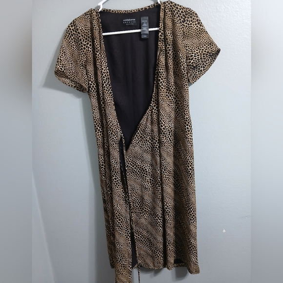 Liz Claiborne Elegant Brown Patterned Dress - Picture 4 of 12